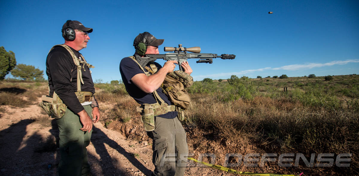 Joshua Shirley engages targets during the Competition Dynamics 2015 Team Safari at Blue Steel Ranch in Logan, New Mexico.